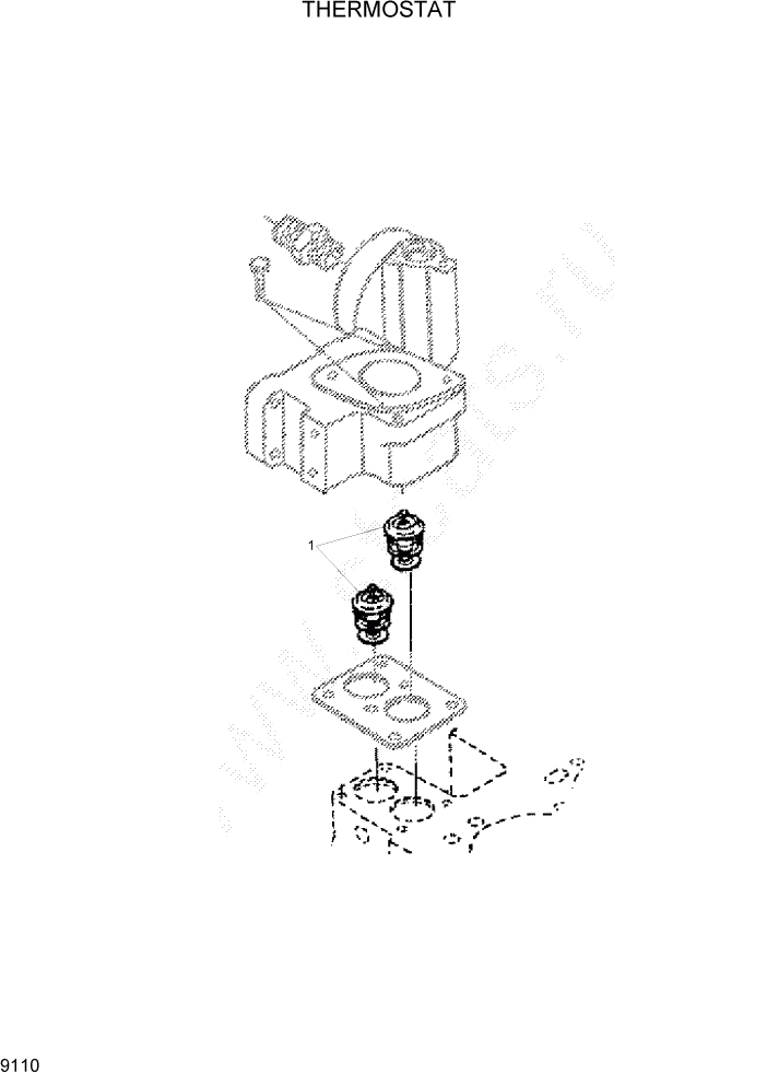 Схема запчастей Hyundai R305LC7 - PAGE 9110 THERMOSTAT ДВИГАТЕЛЬ БАЗА