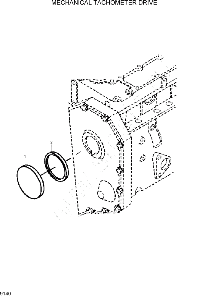 Схема запчастей Hyundai R305LC7 - PAGE 9140 MECHANICAL TACHOMETER DRIVE ДВИГАТЕЛЬ БАЗА