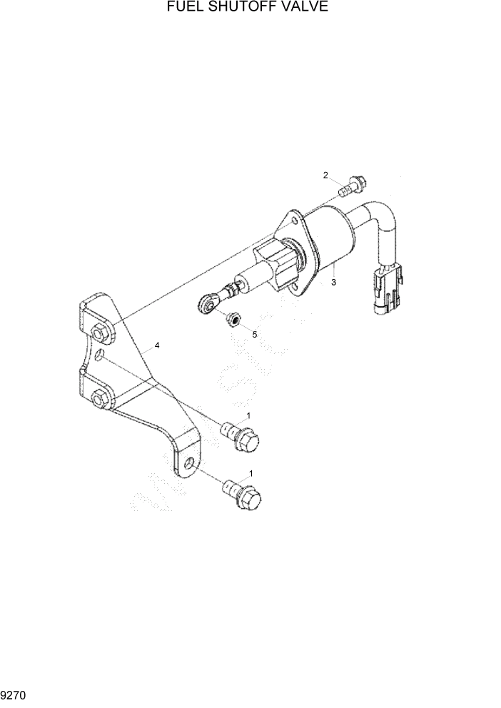 Схема запчастей Hyundai R305LC7 - PAGE 9270 FUEL SHUTOFF VALVE ДВИГАТЕЛЬ БАЗА