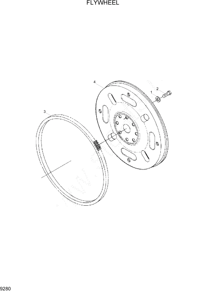 Схема запчастей Hyundai R305LC7 - PAGE 9280 FLYWHEEL ДВИГАТЕЛЬ БАЗА