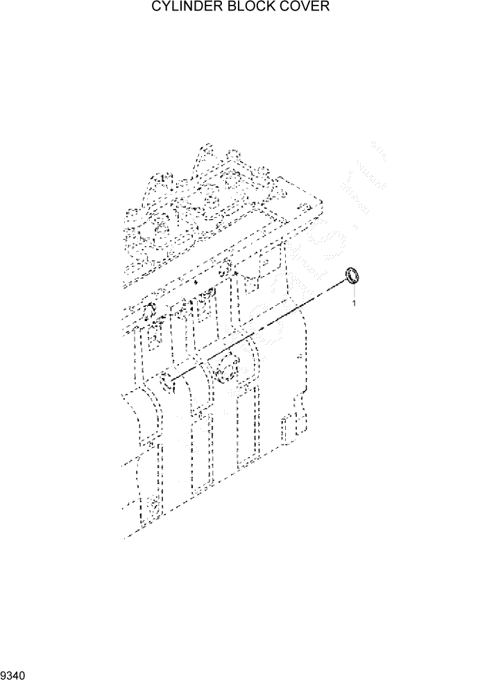 Схема запчастей Hyundai R305LC7 - PAGE 9340 CYLINDER BLOCK COVER ДВИГАТЕЛЬ БАЗА