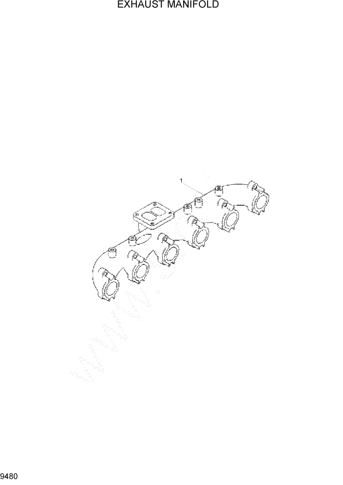 Схема запчастей Hyundai R305LC7 - PAGE 9480 EXHAUST MANIFOLD ДВИГАТЕЛЬ БАЗА