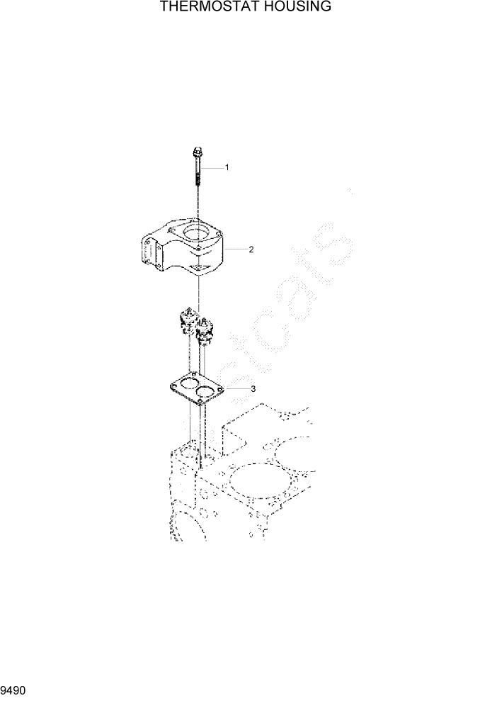 Схема запчастей Hyundai R305LC7 - PAGE 9490 THERMOSTAT HOUSING ДВИГАТЕЛЬ БАЗА