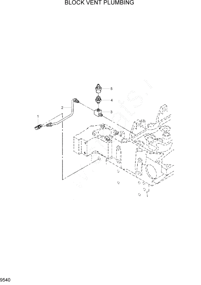 Схема запчастей Hyundai R305LC7 - PAGE 9540 LOCK VENT PLUMBING ДВИГАТЕЛЬ БАЗА