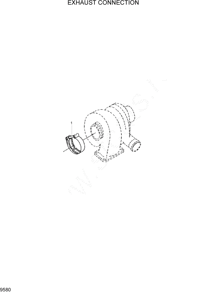 Схема запчастей Hyundai R305LC7 - PAGE 9580 EXHAUST CONNECTION ДВИГАТЕЛЬ БАЗА