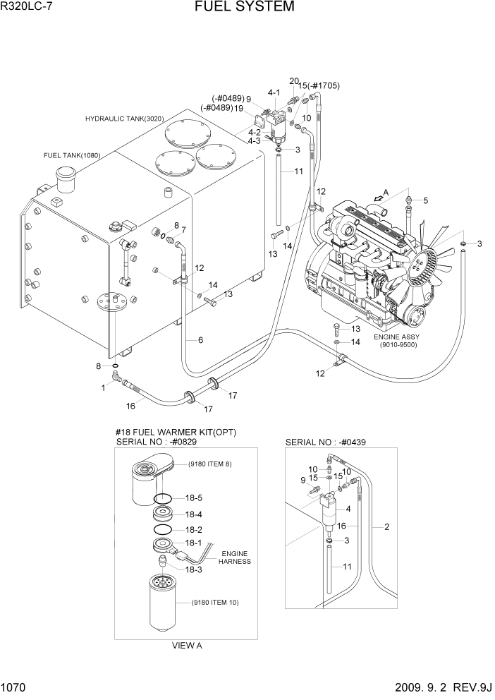 Схема запчастей Hyundai R320LC7 - PAGE 1070 FUEL SYSTEM СИСТЕМА ДВИГАТЕЛЯ