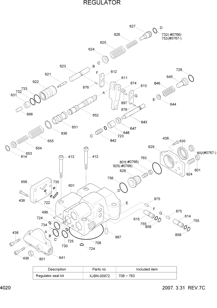 Схема запчастей Hyundai R320LC7 - PAGE 4020 REGULATOR ГИДРАВЛИЧЕСКИЕ КОМПОНЕНТЫ