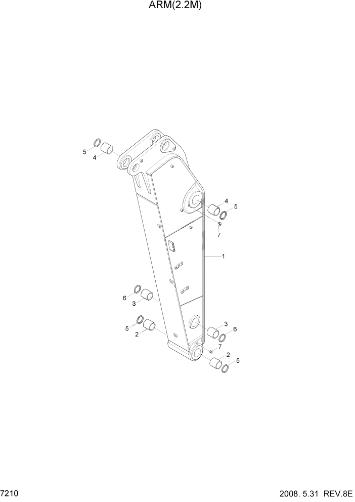 Схема запчастей Hyundai R320LC7 - PAGE 7210 ARM(2.2M) РАБОЧЕЕ ОБОРУДОВАНИЕ