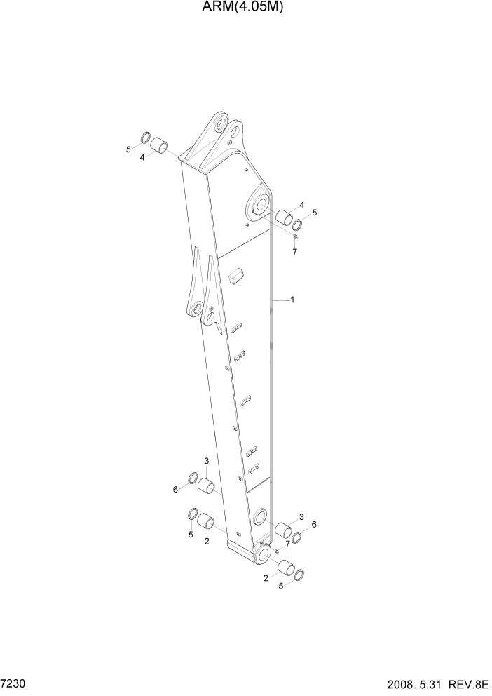 Схема запчастей Hyundai R320LC7 - PAGE 7230 ARM(4.05M) РАБОЧЕЕ ОБОРУДОВАНИЕ