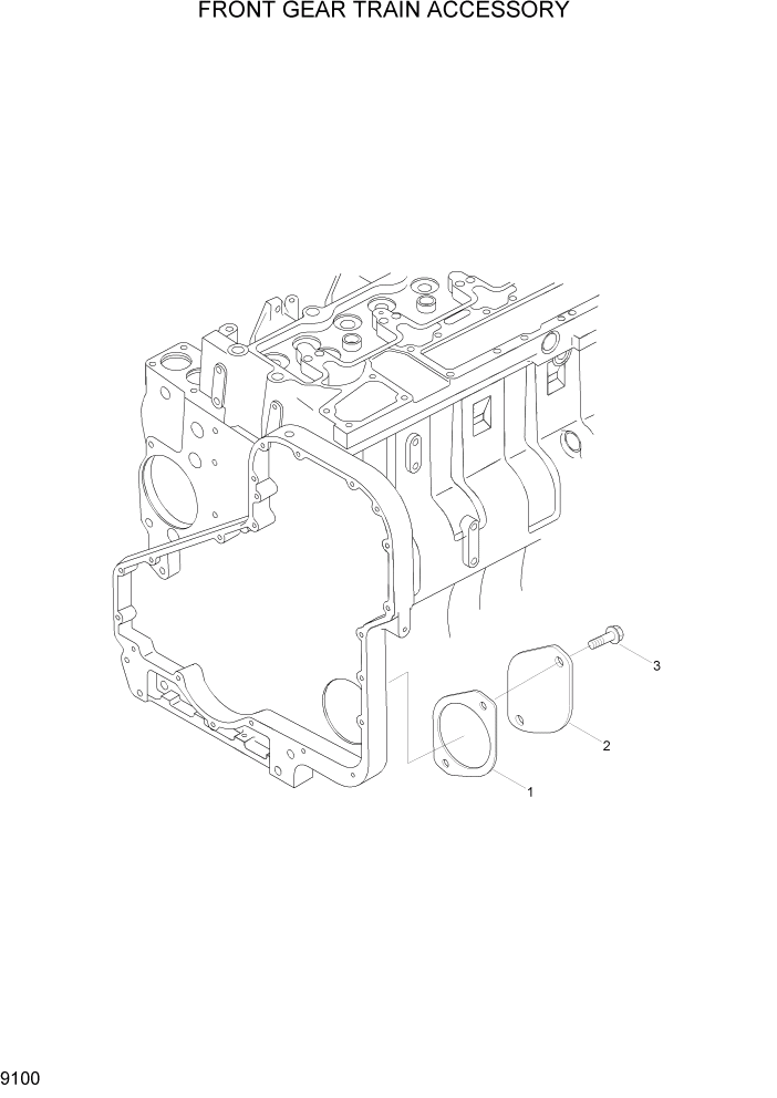 Схема запчастей Hyundai R320LC7 - PAGE 9100 FRONT GEAR TRAIN ACCESSORY ДВИГАТЕЛЬ БАЗА