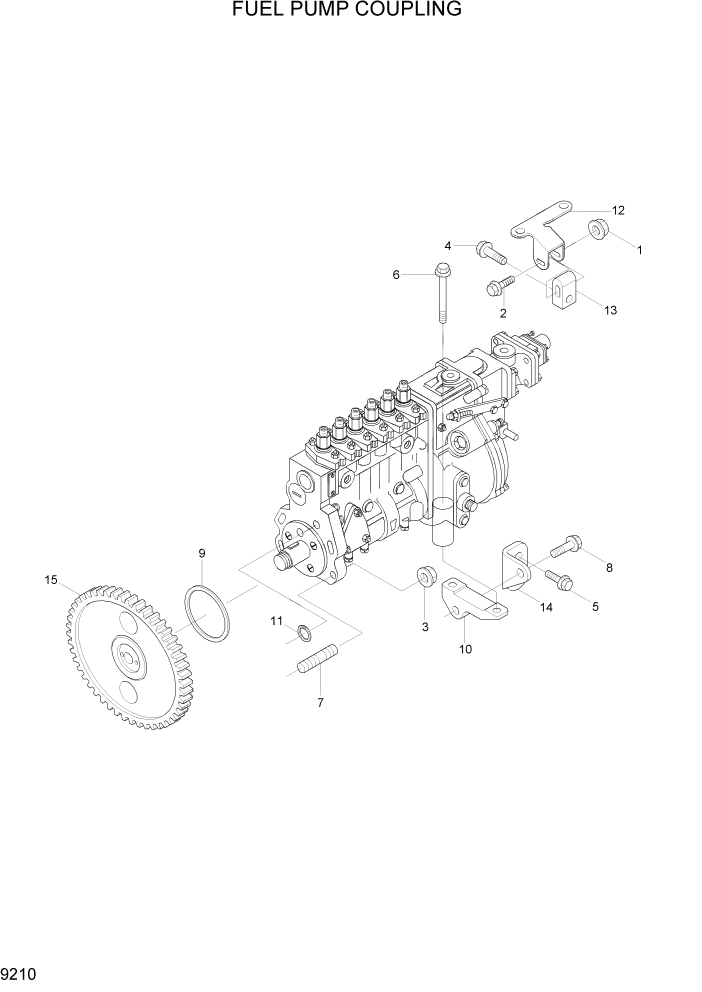 Схема запчастей Hyundai R320LC7 - PAGE 9210 FUEL PUMP COUPLING ДВИГАТЕЛЬ БАЗА