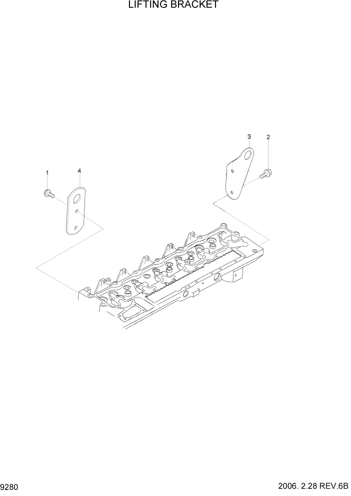 Схема запчастей Hyundai R320LC7 - PAGE 9280 LIFTING BRACKET ДВИГАТЕЛЬ БАЗА