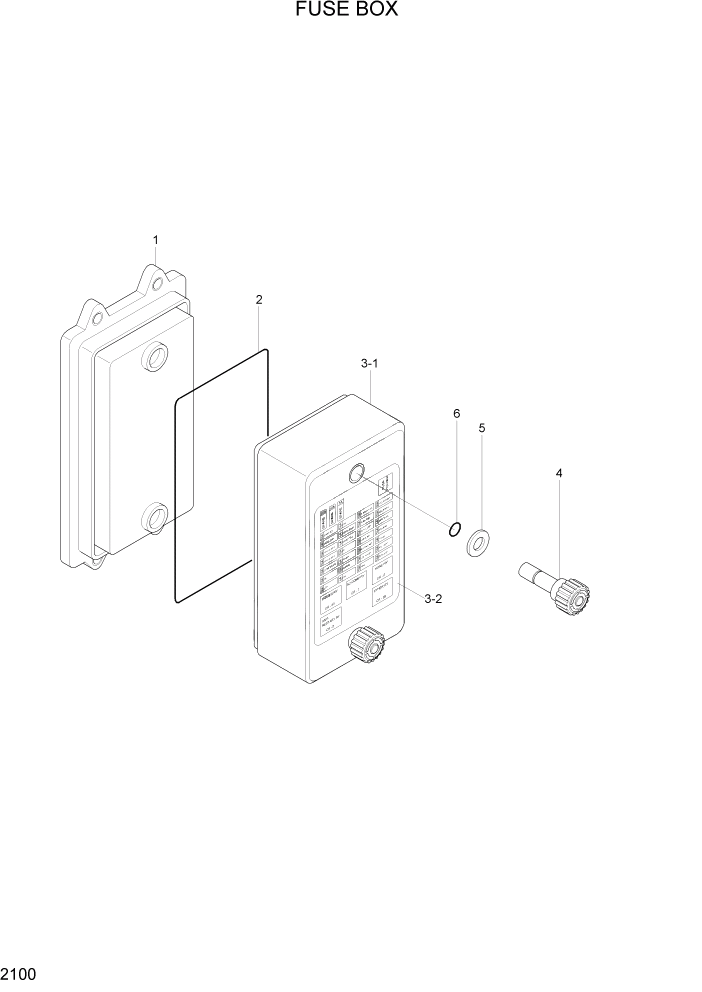 Схема запчастей Hyundai R320LC7A - PAGE 2100 FUSE BOX ЭЛЕКТРИЧЕСКАЯ СИСТЕМА