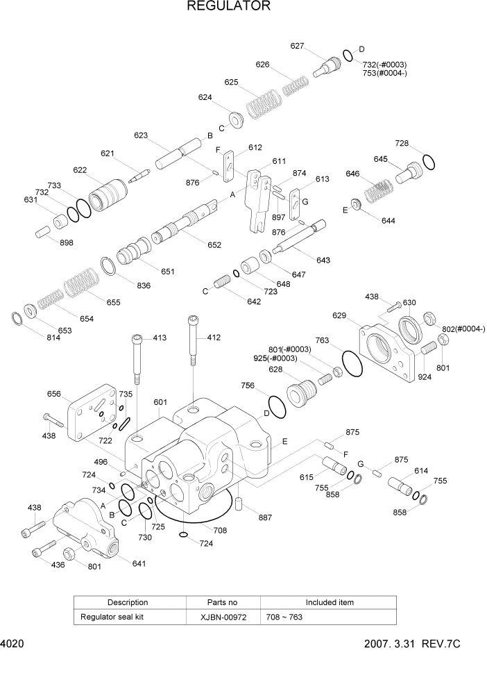 Схема запчастей Hyundai R320LC7A - PAGE 4020 REGULATOR ГИДРАВЛИЧЕСКИЕ КОМПОНЕНТЫ