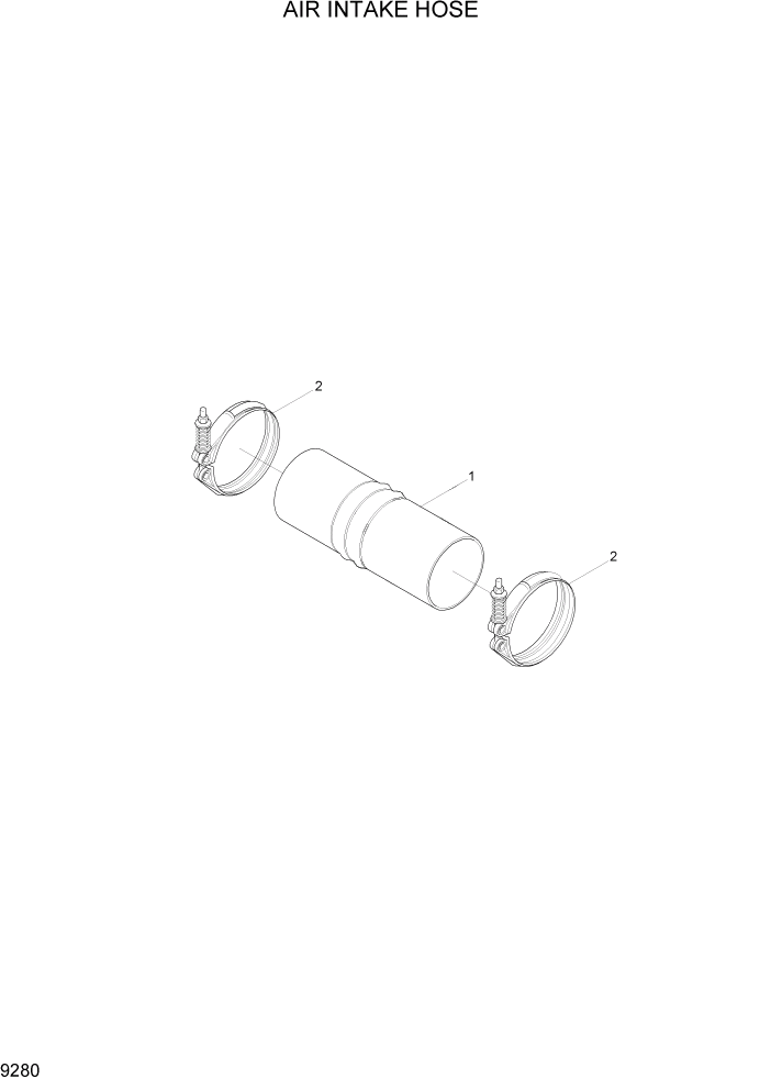 Схема запчастей Hyundai R320LC7A - PAGE 9280 AIR INTAKE HOSE ДВИГАТЕЛЬ БАЗА