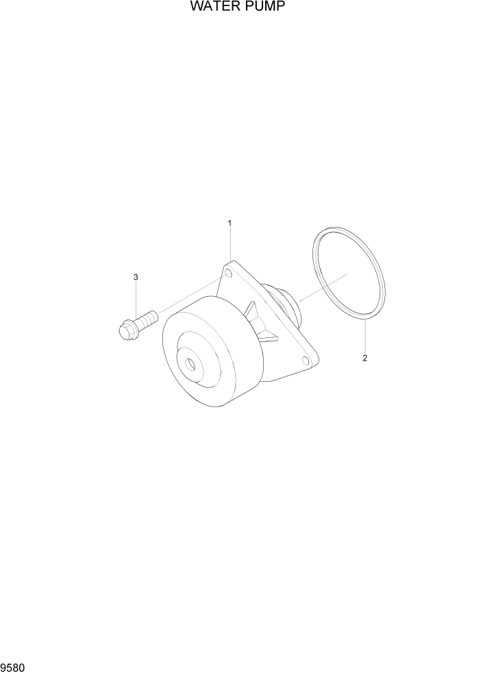 Схема запчастей Hyundai R320LC7A - PAGE 9580 WATER PUMP ДВИГАТЕЛЬ БАЗА