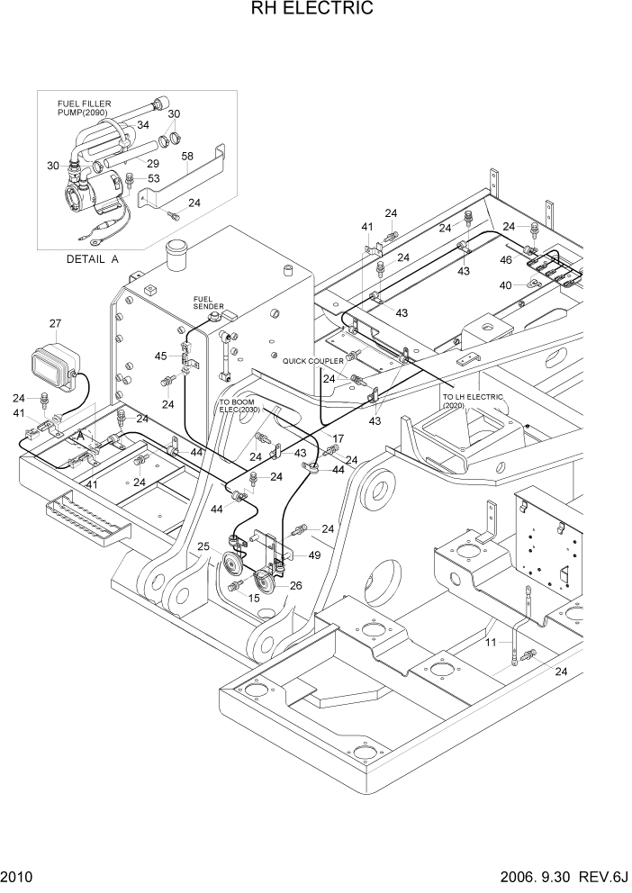 Схема запчастей Hyundai R360LC7 - PAGE 2010 RH ELECTRIC ЭЛЕКТРИЧЕСКАЯ СИСТЕМА