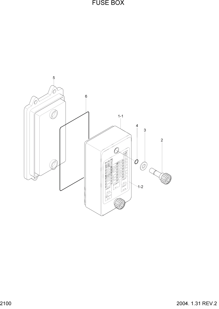 Схема запчастей Hyundai R360LC7 - PAGE 2100 FUSE BOX ЭЛЕКТРИЧЕСКАЯ СИСТЕМА