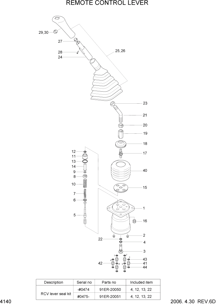 Схема запчастей Hyundai R360LC7 - PAGE 4140 REMOTE CONTROL LEVER ГИДРАВЛИЧЕСКИЕ КОМПОНЕНТЫ