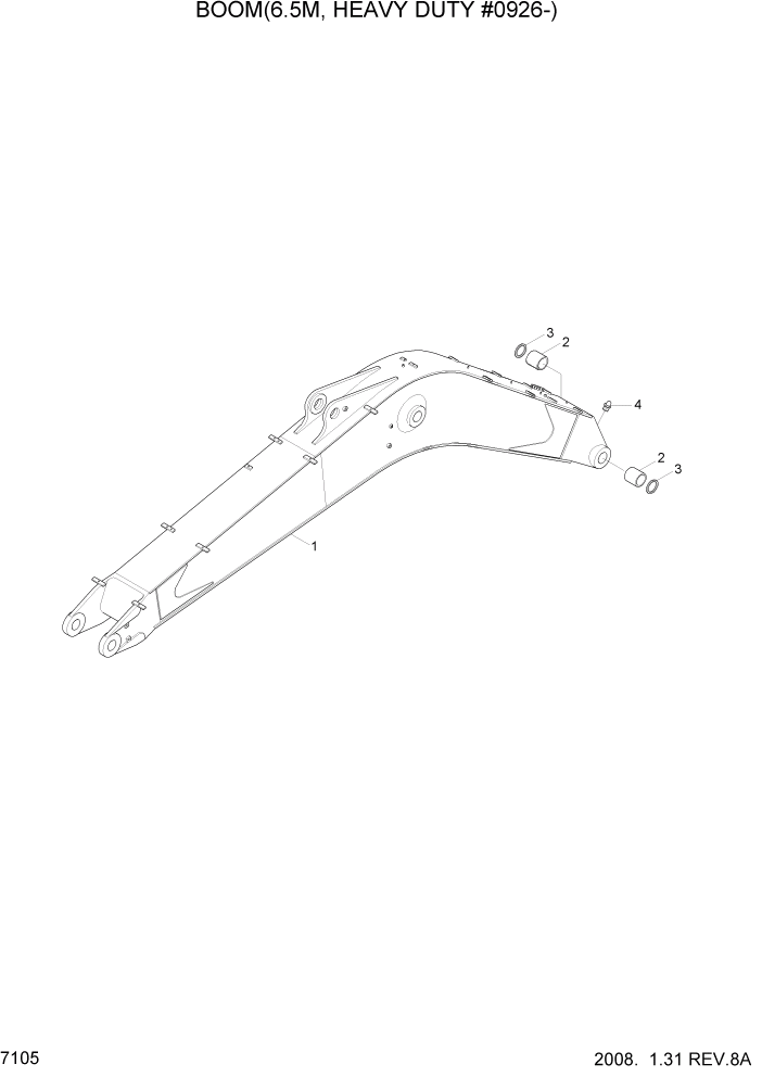 Схема запчастей Hyundai R360LC7 - PAGE 7105 BOOM(6.5M, HEAVY DUTY #0926-) РАБОЧЕЕ ОБОРУДОВАНИЕ