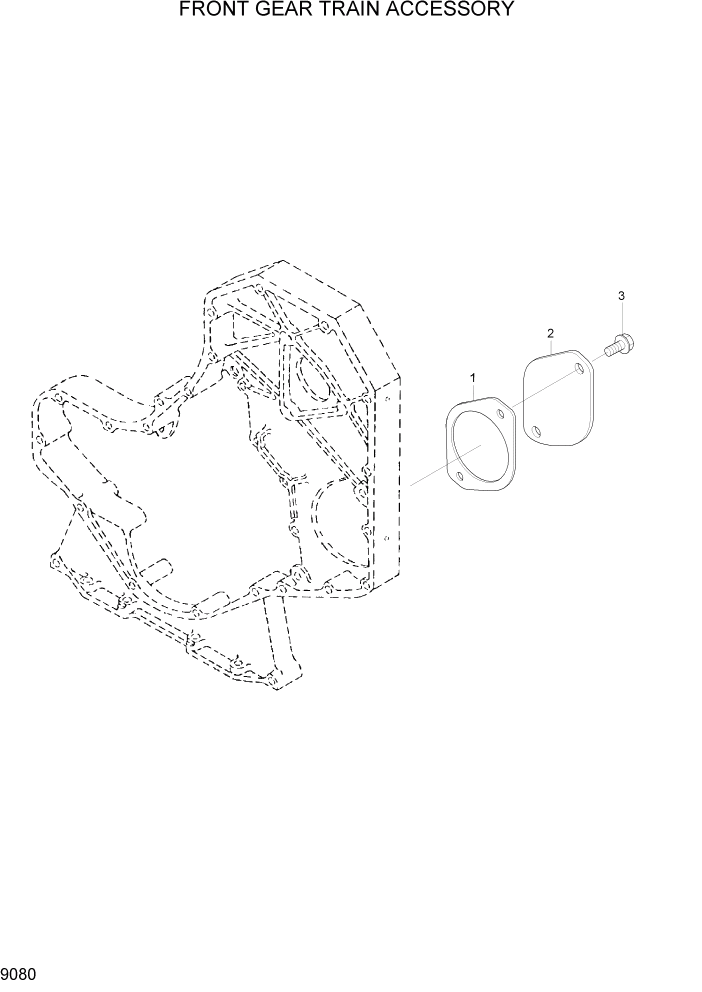 Схема запчастей Hyundai R360LC7 - PAGE 9080 FRONT GEAR TRAIN ACCESSORY ДВИГАТЕЛЬ БАЗА