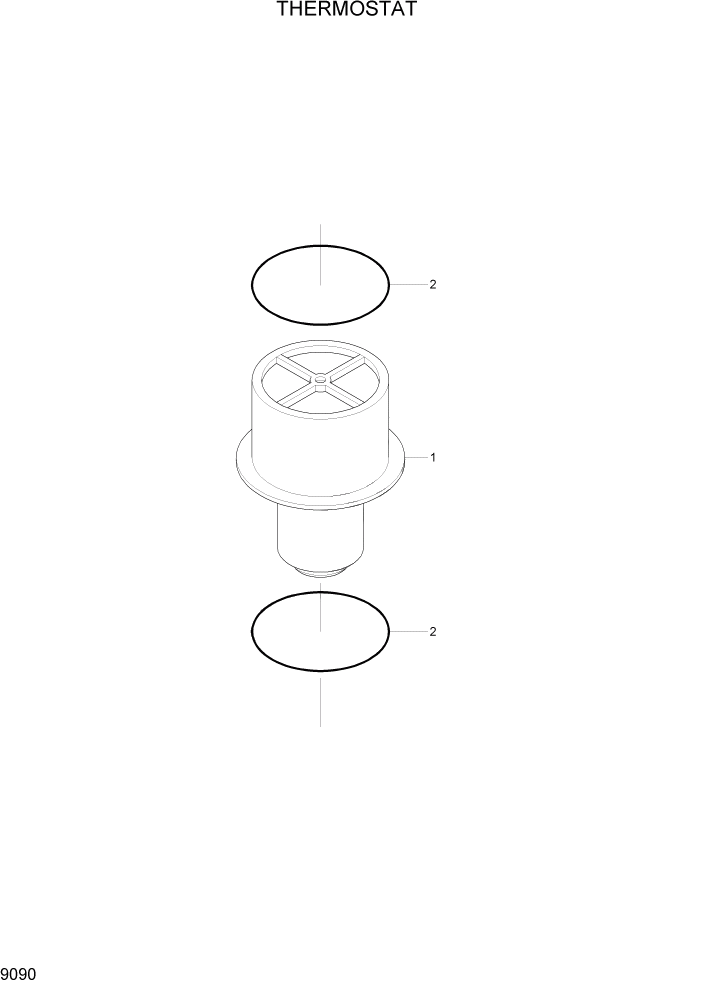 Схема запчастей Hyundai R360LC7 - PAGE 9090 THERMOSTAT ДВИГАТЕЛЬ БАЗА