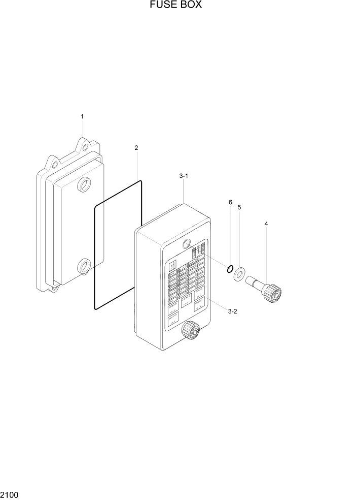 Схема запчастей Hyundai R360LC7A - PAGE 2100 FUSE BOX ЭЛЕКТРИЧЕСКАЯ СИСТЕМА