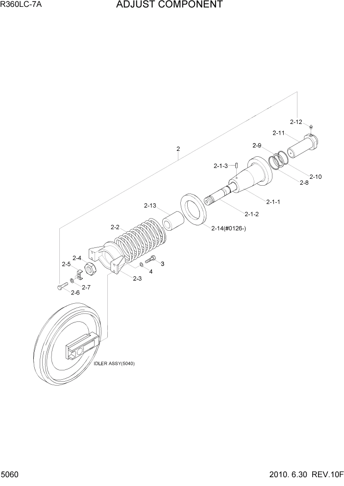 Схема запчастей Hyundai R360LC7A - PAGE 5060 ADJUST COMPONENT ХОДОВАЯ ЧАСТЬ