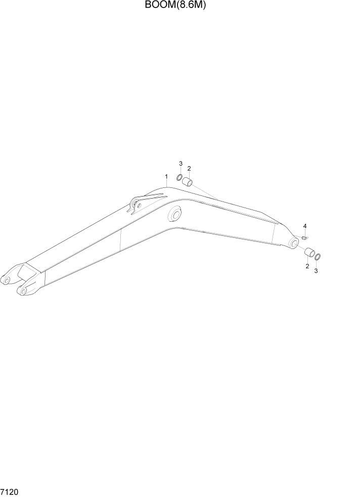 Схема запчастей Hyundai R360LC7A - PAGE 7120 BOOM(8.6M) РАБОЧЕЕ ОБОРУДОВАНИЕ