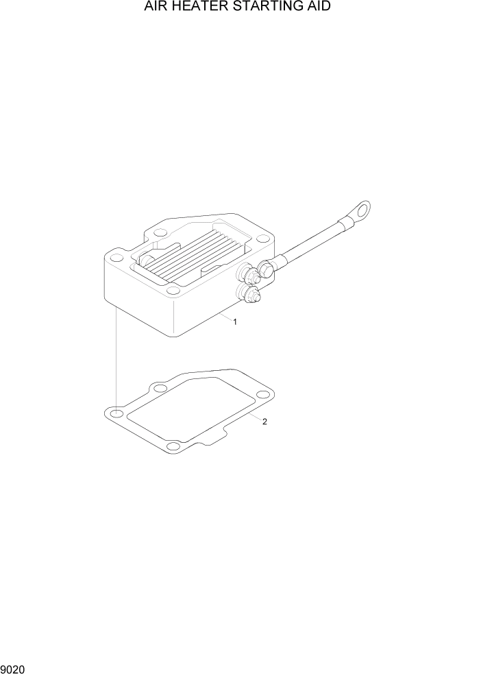 Схема запчастей Hyundai R360LC7A - PAGE 9020 AIR HEATER STARTING AID ДВИГАТЕЛЬ БАЗА