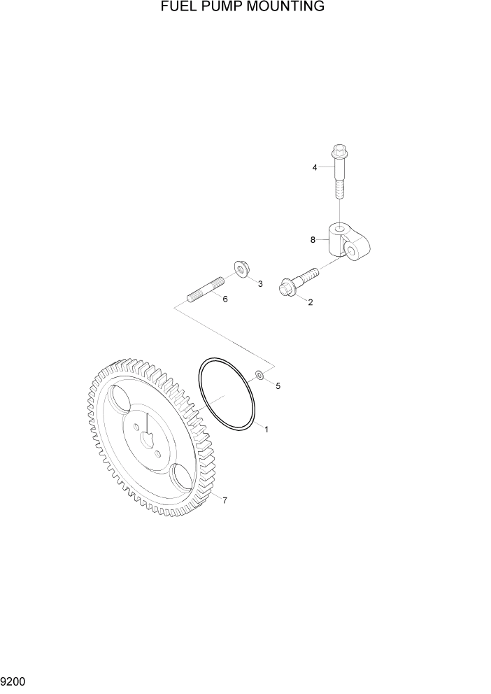 Схема запчастей Hyundai R360LC7A - PAGE 9200 FUEL PUMP MOUNTING ДВИГАТЕЛЬ БАЗА