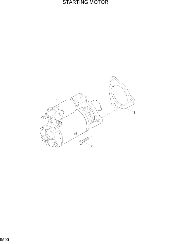 Схема запчастей Hyundai R360LC7A - PAGE 9500 STARTING MOTOR ДВИГАТЕЛЬ БАЗА