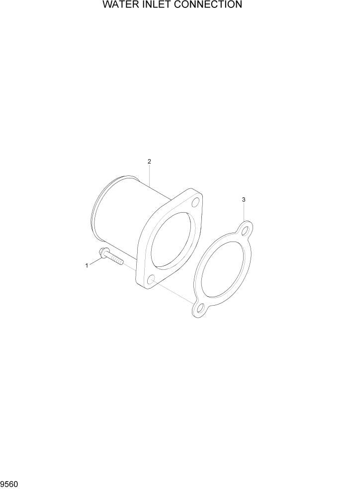 Схема запчастей Hyundai R360LC7A - PAGE 9560 WATER INLET CONNECTION ДВИГАТЕЛЬ БАЗА