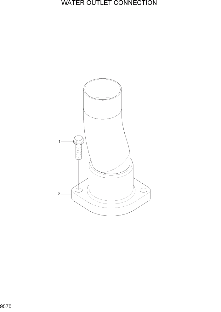 Схема запчастей Hyundai R360LC7A - PAGE 9570 WATER OUTLET CONNECTION ДВИГАТЕЛЬ БАЗА