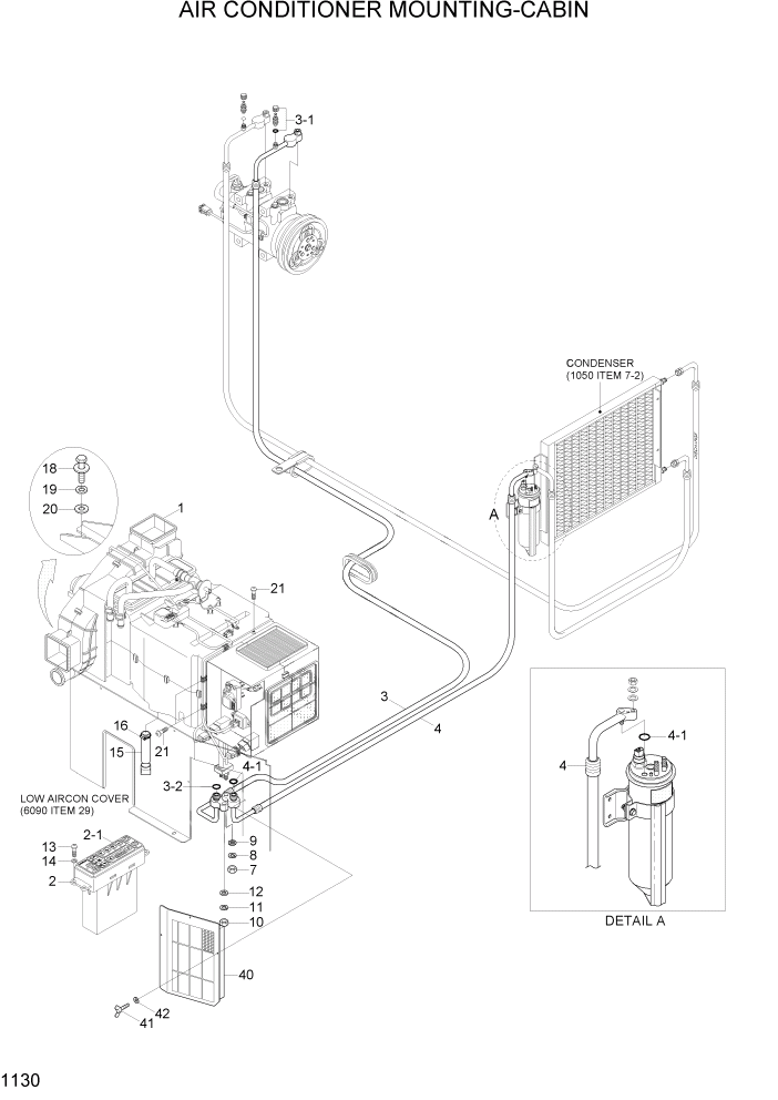 Схема запчастей Hyundai R370LC7 - PAGE 1130 AIR CONDITIONER MOUNTING-CABIN СИСТЕМА ДВИГАТЕЛЯ