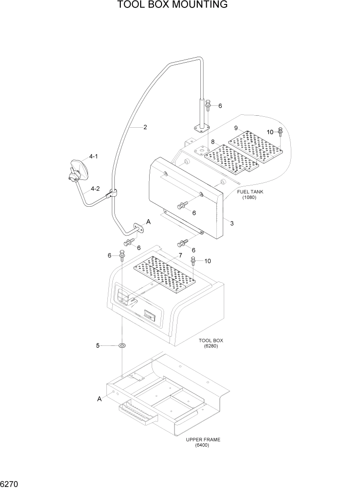 Схема запчастей Hyundai R370LC7 - PAGE 6270 TOOL BOX MOUNTING СТРУКТУРА