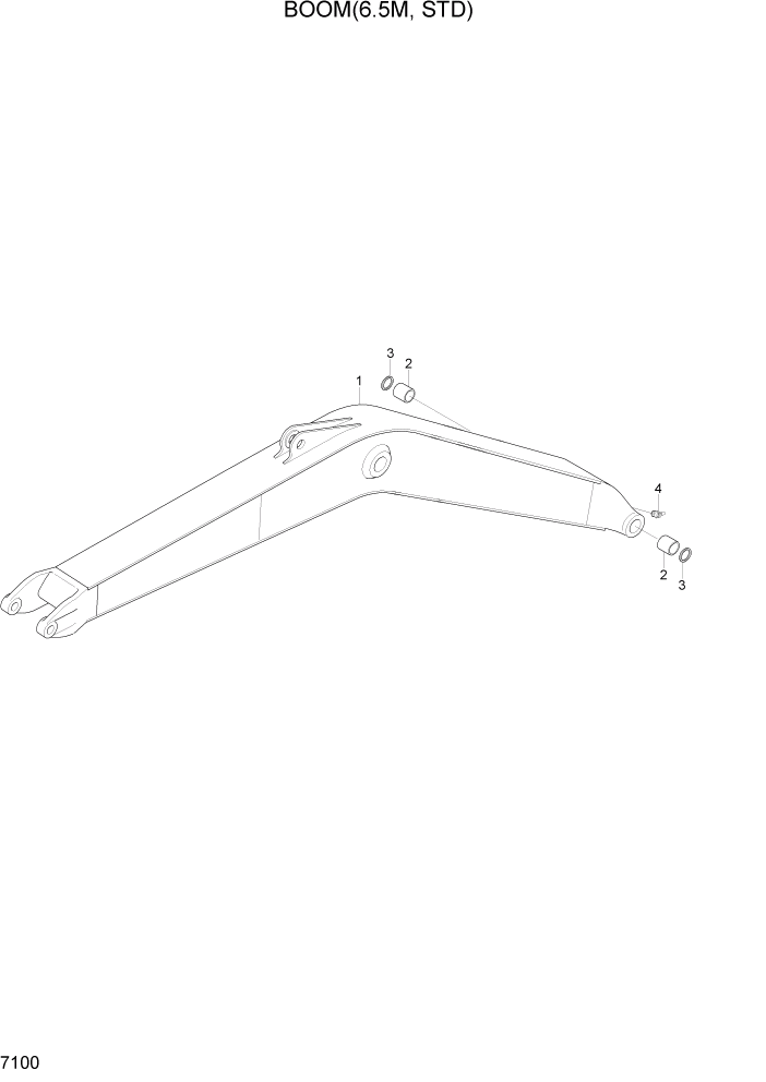 Схема запчастей Hyundai R370LC7 - PAGE 7100 BOOM(6.5M, STD) РАБОЧЕЕ ОБОРУДОВАНИЕ