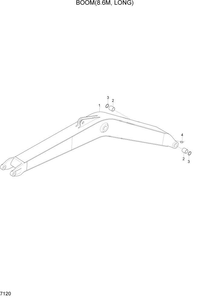 Схема запчастей Hyundai R370LC7 - PAGE 7120 BOOM(8.6M, LONG) РАБОЧЕЕ ОБОРУДОВАНИЕ