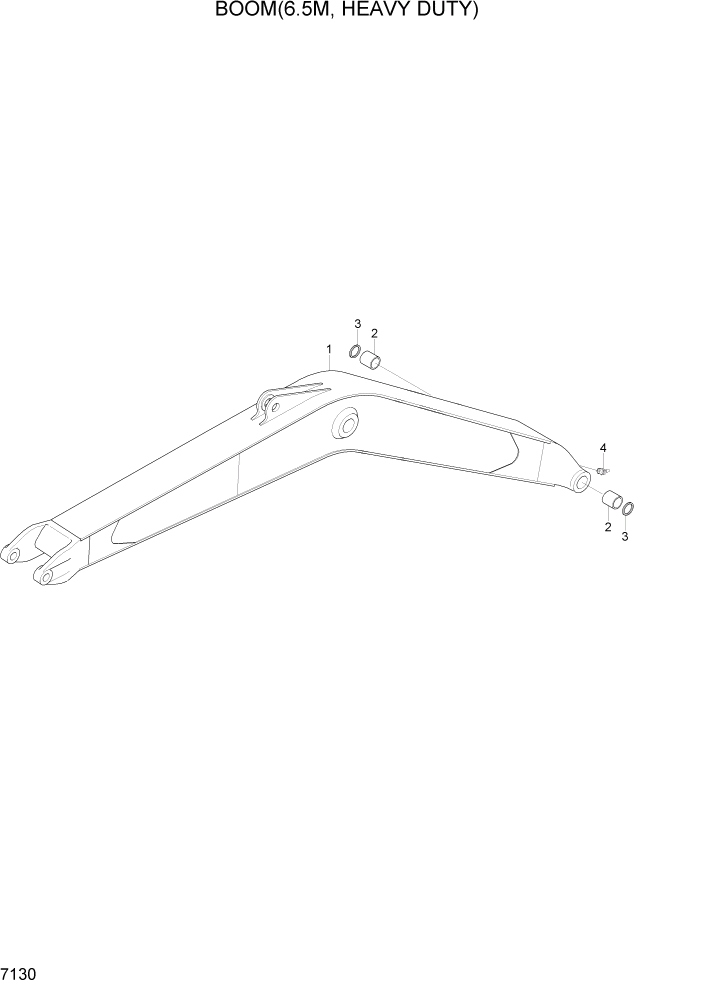 Схема запчастей Hyundai R370LC7 - PAGE 7130 BOOM(6.5M, HEAVY DUTY) РАБОЧЕЕ ОБОРУДОВАНИЕ