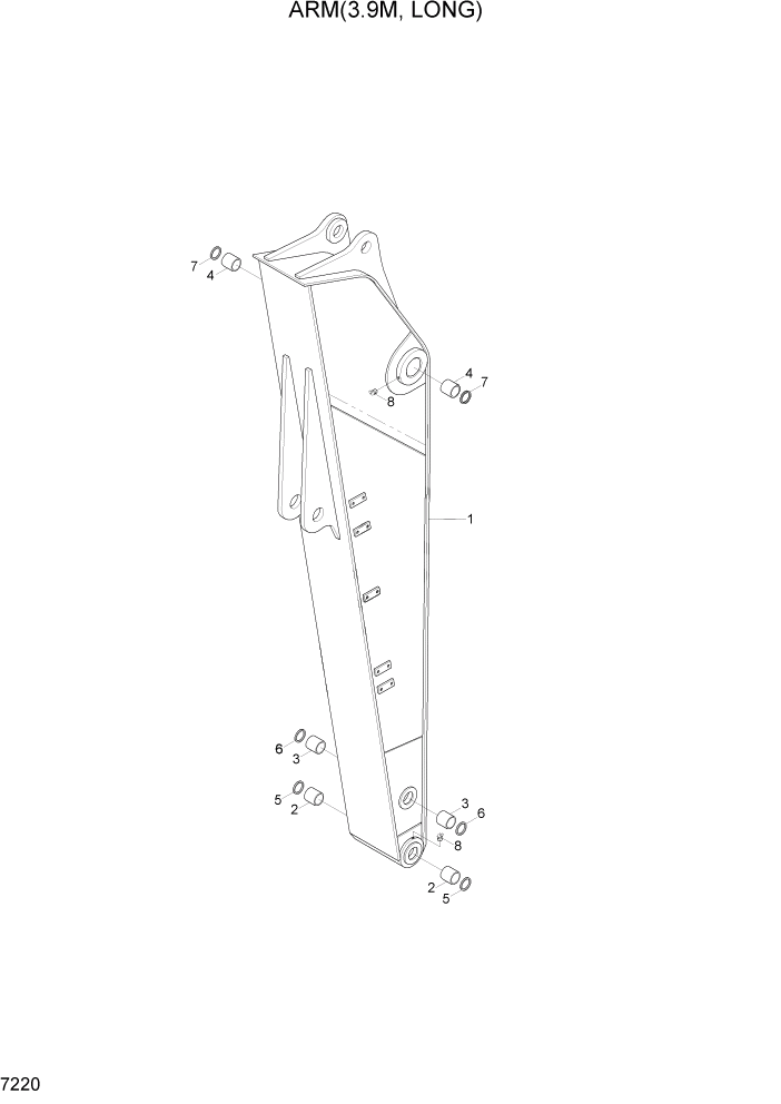 Схема запчастей Hyundai R370LC7 - PAGE 7220 ARM(3.9M, LONG) РАБОЧЕЕ ОБОРУДОВАНИЕ