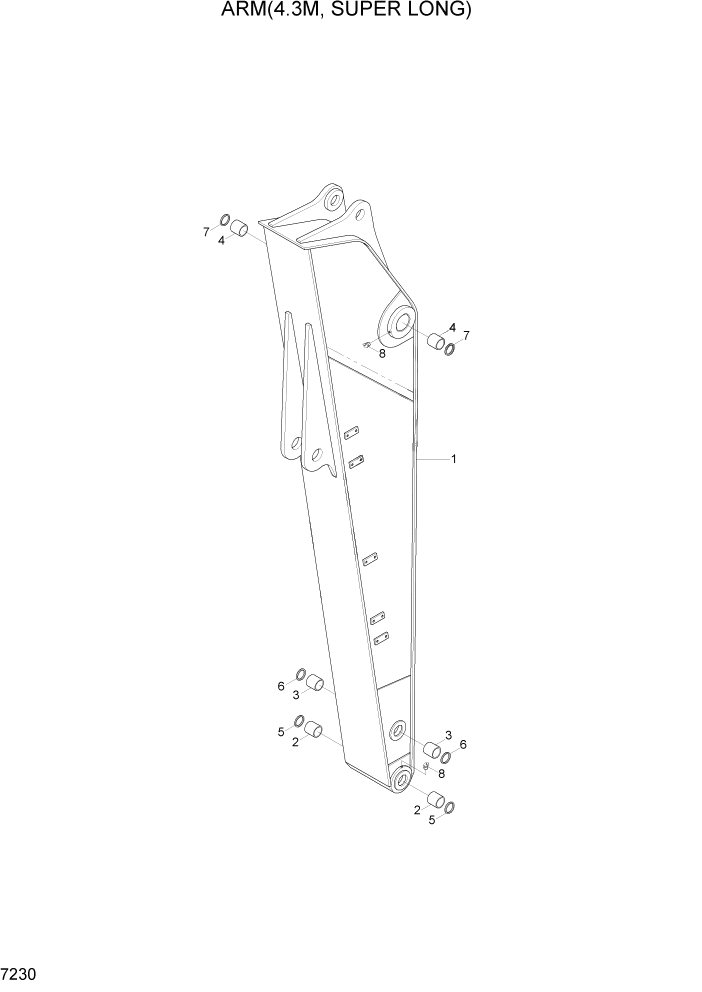 Схема запчастей Hyundai R370LC7 - PAGE 7230 ARM(4.3M, SUPER LONG) РАБОЧЕЕ ОБОРУДОВАНИЕ