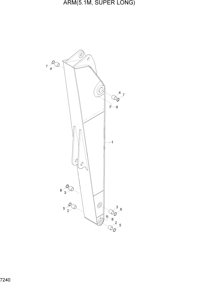 Схема запчастей Hyundai R370LC7 - PAGE 7240 ARM(5.1M, SUPER LONG) РАБОЧЕЕ ОБОРУДОВАНИЕ