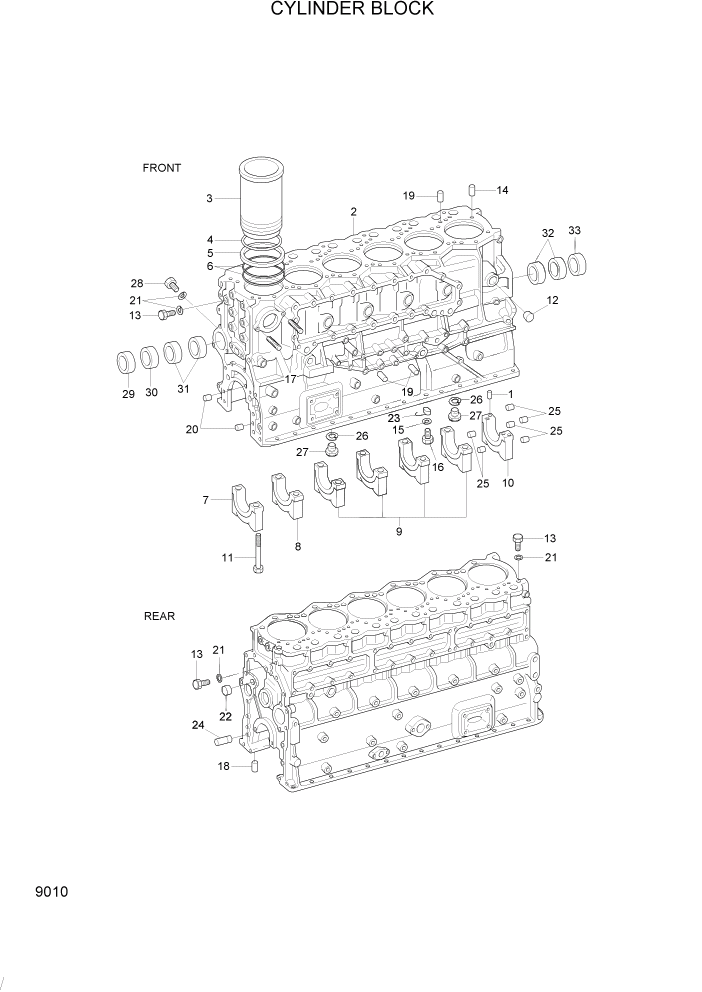 Схема запчастей Hyundai R370LC7 - PAGE 9010 CYLINDER BLOCK ДВИГАТЕЛЬ БАЗА