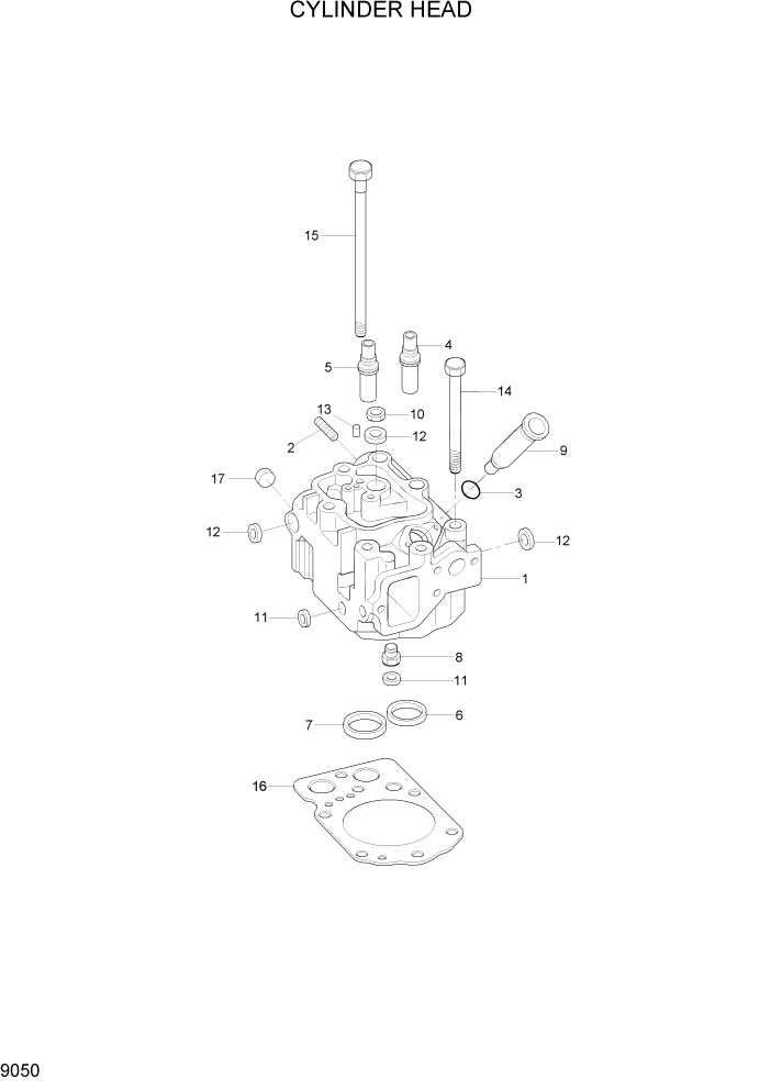 Схема запчастей Hyundai R370LC7 - PAGE 9050 CYLINDER HEAD ДВИГАТЕЛЬ БАЗА