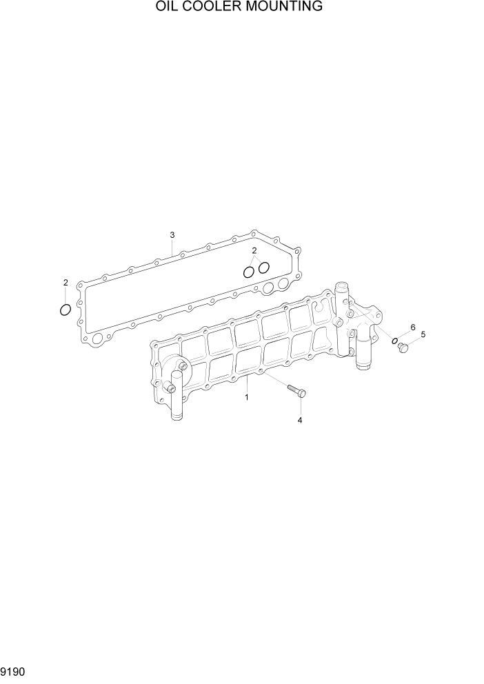 Схема запчастей Hyundai R370LC7 - PAGE 9190 OIL COOLER MOUNTING ДВИГАТЕЛЬ БАЗА