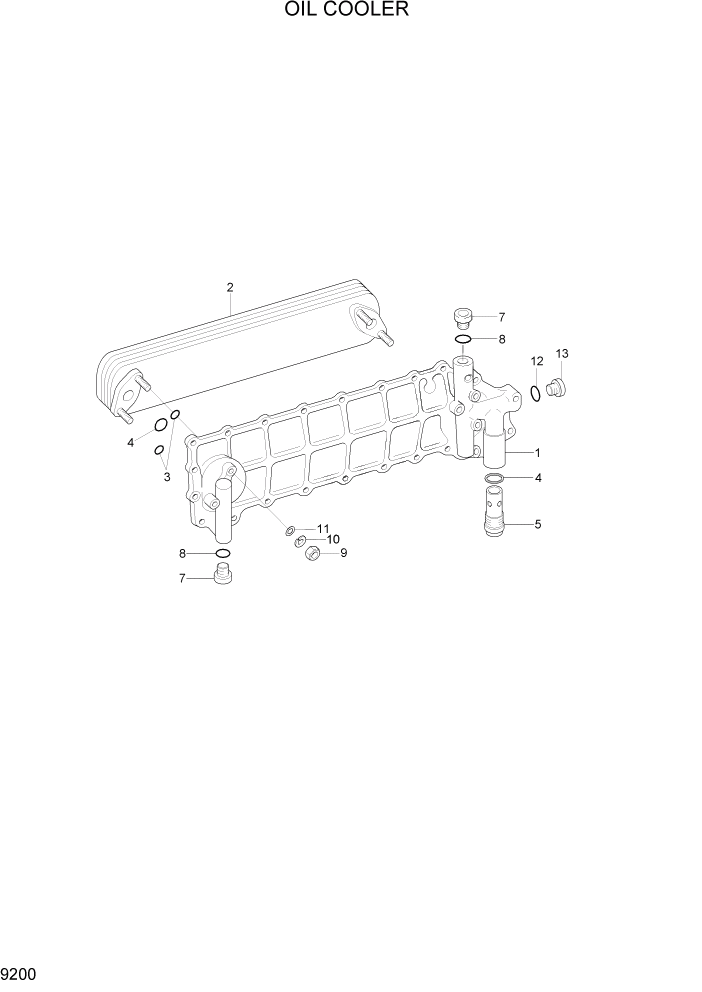 Схема запчастей Hyundai R370LC7 - PAGE 9200 OIL COOLER ДВИГАТЕЛЬ БАЗА