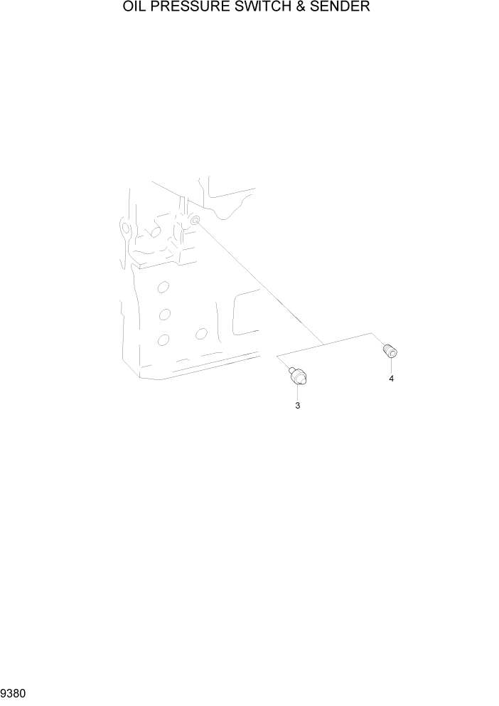 Схема запчастей Hyundai R370LC7 - PAGE 9380 OIL PRESSURE SWITCH & SENDER ДВИГАТЕЛЬ БАЗА