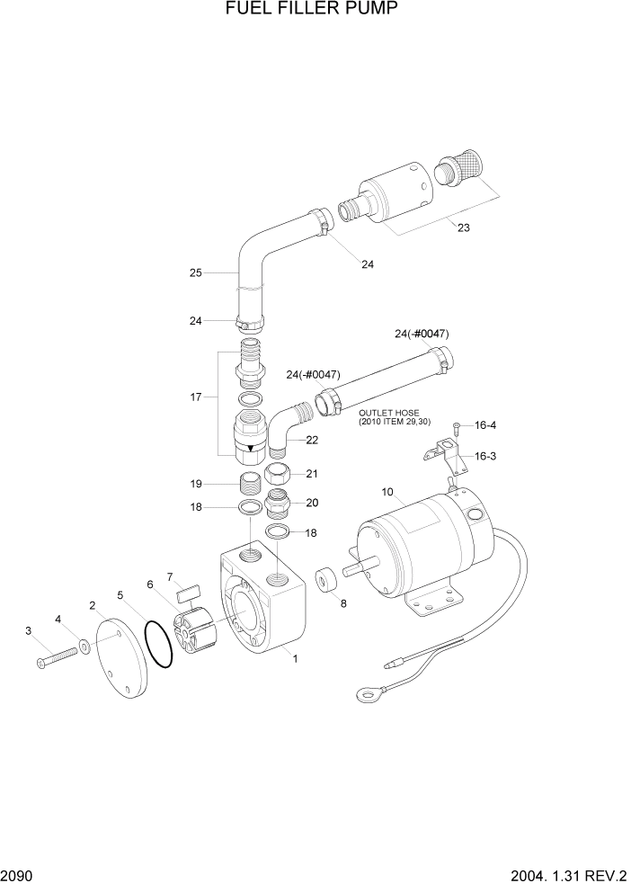 Схема запчастей Hyundai R450LC7 - PAGE 2090 FUEL FILLER PUMP ЭЛЕКТРИЧЕСКАЯ СИСТЕМА