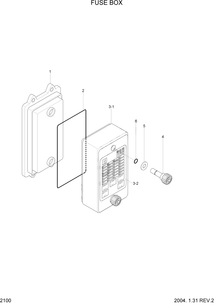 Схема запчастей Hyundai R450LC7 - PAGE 2100 FUSE BOX ЭЛЕКТРИЧЕСКАЯ СИСТЕМА