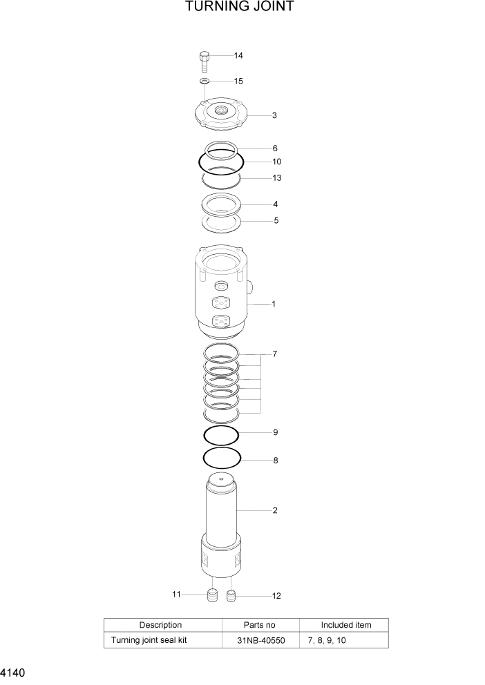 Схема запчастей Hyundai R450LC7 - PAGE 4140 TURNING JOINT ГИДРАВЛИЧЕСКИЕ КОМПОНЕНТЫ